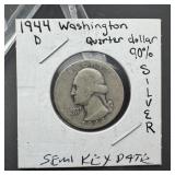 1944-D Washington Quarter SILVER Semi Key