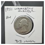 1951 Washington Quarter SILVER AU
