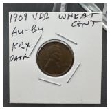 1909 VDB Wheat Cent AU-BU Key Date