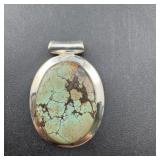 Sterling silver stone pendant marked 925; approx 8