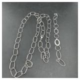 Sterling silver necklace and matching bracelet set