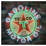 Texaco Gasoline Gas Oil 24'x24' Real Glass Neon