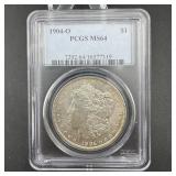 1904-o Morgan Silver Dollar Pcgs Ms64