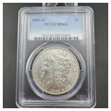 1885-o Morgan Silver Dollar Pcgs Ms64
