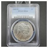 1883-o Morgan Silver Dollar Pcgs Ms64