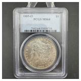 1885-o Morgan Silver Dollar Pcgs Ms64
