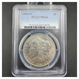 1884-o Morgan Silver Dollar Pcgs Ms64