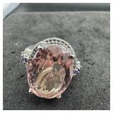 Karis sterling silver citrine ring; size 6; marked