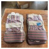 (12 Pair) Leather Work Gloves