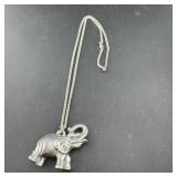Sterling silver elephant necklace marked 925 Italy