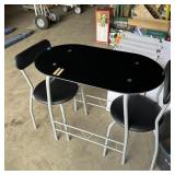 3 Piece Glass Top Table W/ 2 Chairs