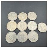 (10) 1976 Bicentennial Eisenhower Dollars