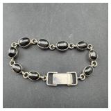 Sterling silver Dark MoonStone bracelet marked 925