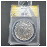 1904-O Morgan Silver Dollar ANACS MS63