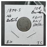 1899-S Barber Silver Dime Semi Key Date