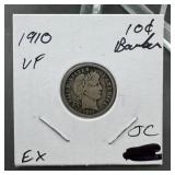 1910 Barber Silver Dime