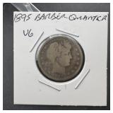 1895 Barber Silver Quarter