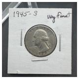 1945-S Washington Silver Quarter