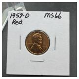 1957-D Lincoln Cent MS66 Red