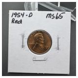 1954-D Lincoln Cent MS65 Red