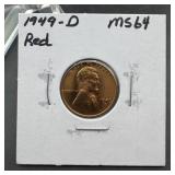 1949-D Lincoln Cent MS64 Red
