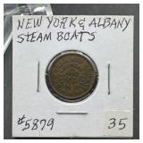 New York Albany Steamboat Token