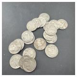 (Approx. 20 qty) Buffalo nickels; mixed dates; man