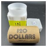 $20 Morgan Roll ï¿½ CC Tail & 1882-CC End Coins