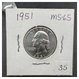 1951 Washington Silver Quarter - Higher Grade
