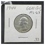 1944 Washington Silver Quarter - Higher Grade