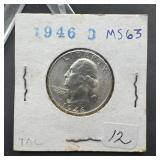 1946-D Washington Silver Quarter - Higher Grade