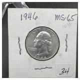 1946 Washington Silver Quarter - Higher Grade