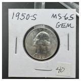 1951 Washington Silver Quarter - Higher Grade