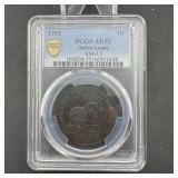1791 Sierra Leone 1d Pcgs Au55 Coin