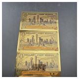 (3) 2025 Dallas Fort Worth Goldback 1 Gold Notes