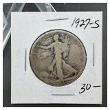1927-S Walking Liberty Silver Half Dollar