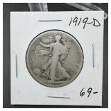 1919-D Walking Liberty Silver Half Dollar