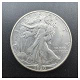 1938-D Walking Liberty Silver Half Dollar