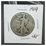 1919 Walking Liberty Silver Half Dollar