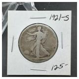 1921-S Walking Liberty Silver Half Dollar