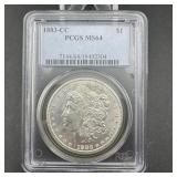 1883-CC Morgan Silver Dollar PCGS MS64
