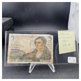 1943 France 5 Francs Note