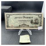 Wwii Japanese Government Philippines 10 Pesos Note