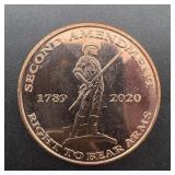 1 Oz. Copper Round, see photo for design