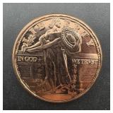 1 Oz. Copper Round, see photo for design