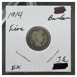 1914 Barber Silver Dime High Grade
