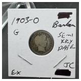 1903-O Barber Silver Dime Semi Key Date