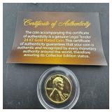 1943 Wheat Cent 22kt Rose Gold Plated in Assay
