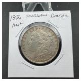 1886 Morgan Silver Dollar AU+