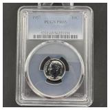 1957 Roosevelt Silver Dime PCGS PR65